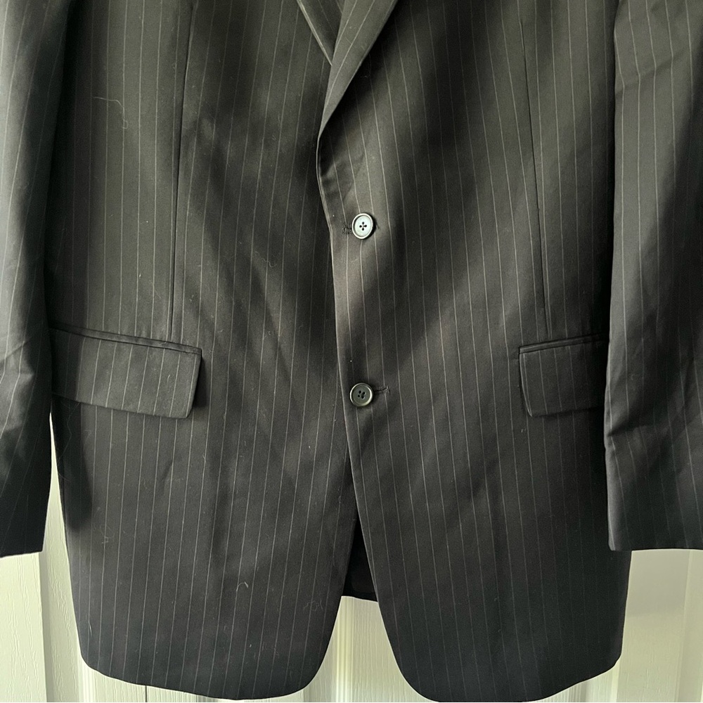 Hart Schaffner Marx Nordstrom Dark Navy Pinstripe Suit Jacket Size 42L - Picture 6 of 13